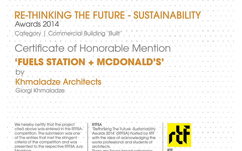 HONORABLE MENTION - RE-THINKING THE FUTURE SUSTAINABILITY AWARDS 2014